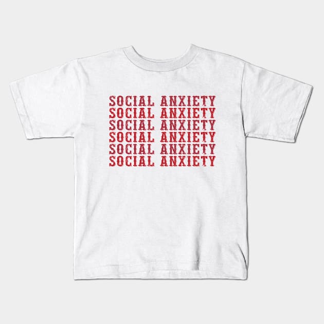 Social Anxiety Anxious Anti Social Funny Humor Kids T-Shirt by Mellowdellow